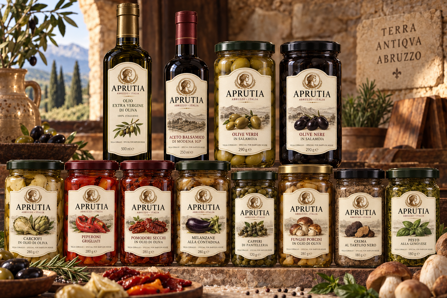 APRUTIA olive oils, olives, antipasti and truffle specialties