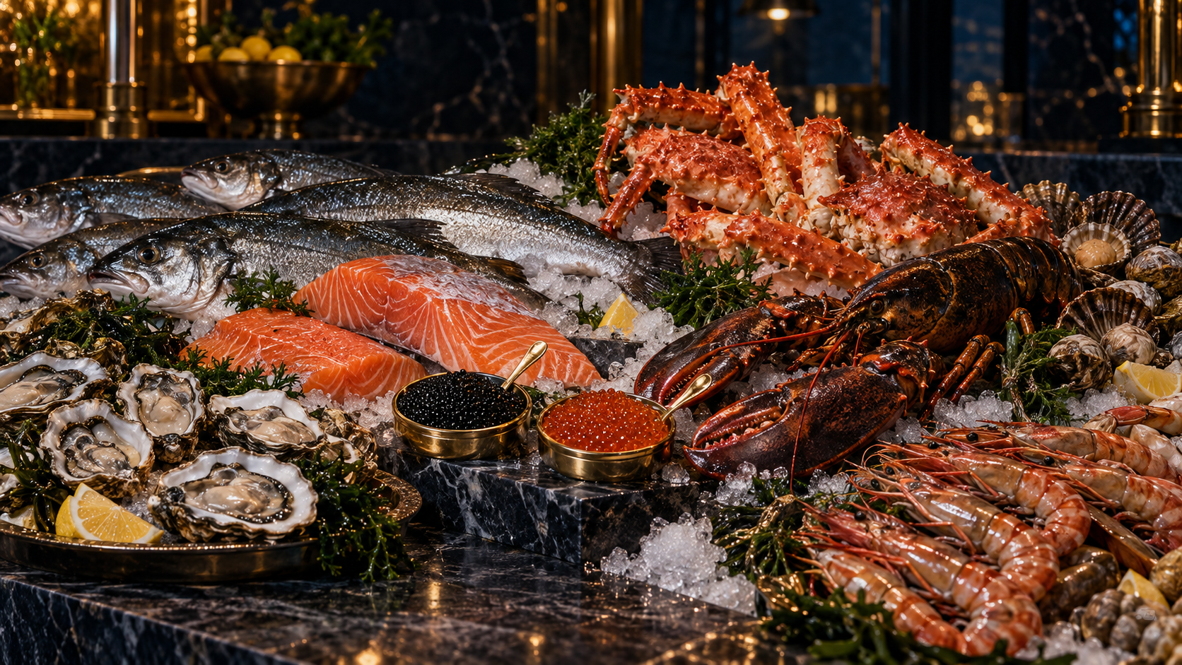 Premium fish, seafood and caviar presented for professional buyers